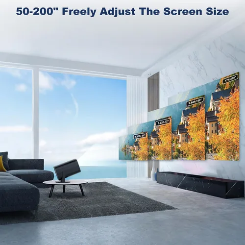 Vista 5 de Mini proyector de dormitorio, proyector de películas pequeñas (con Bluetooth y altavoz integrados), nativo 1080P, compatible con 4K, compatible