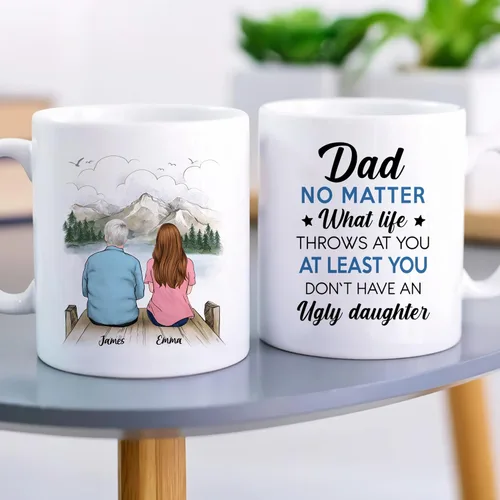 Vista 3 de Gossby Taza personalizada para padre - Regalos para padre, regalos para padre, mejores tazas de café para padre, taza personalizada para papá. Padre