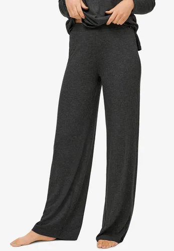 Vista 4 de Ellos Pantalones de punto acanalado de pierna ancha para mujer de talla grande