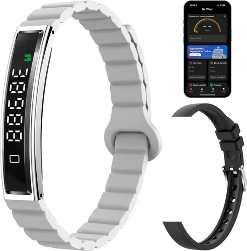 Vista 11 de Pulsera inteligente de fitness, monitor de ritmo cardíaco, monitor de actividad del sueño, contador de pasos, calorías, podómetro, impermeable