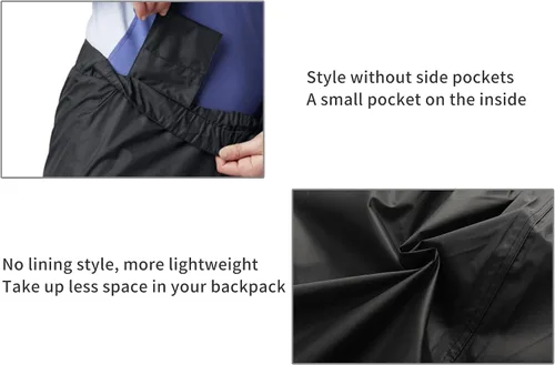Vista 3 de Pantalones de lluvia para mujer, impermeables, transpirables, ligeros, para senderismo