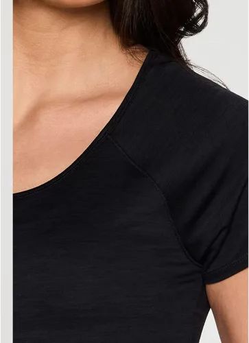 Vista 4 de Rbx Active Camiseta de manga corta, con cuello en V, teñida en el espacio, para mujer