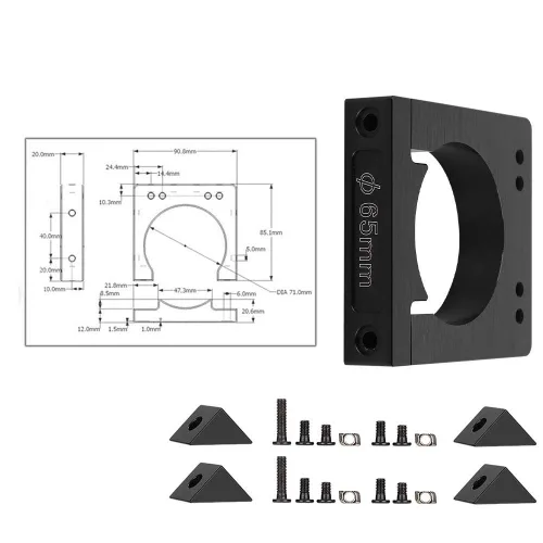 Vista 2 de ciciglow Kit de montaje del motor del eje del eje, abrazadera de motor CNC de montaje del motor del husillo de alta dimensión para máquina