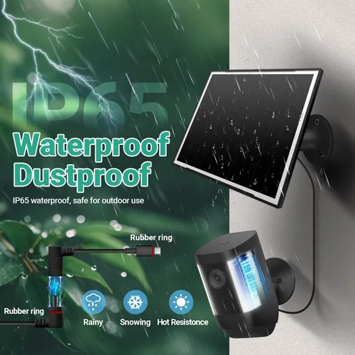 Vista 7 de Paquete de 2 paneles solares para Ring Camera/cámaras Wyze, cargador solar de 8 W compatible con Stick Up Cam Pro/Plus y Spotlight Cam (batería)