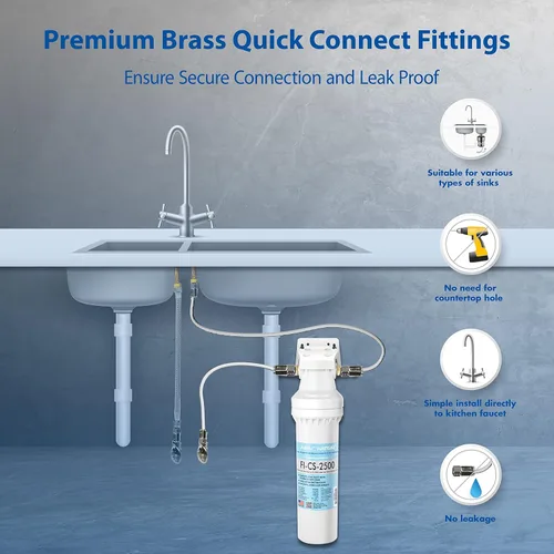 Vista 4 de Sistema de Filtración de Agua de Extraordinaria Capacidad para Debajo del Fregadero APEC - Filtro de Calidad Premium Fabricado en EE. UU. (CS-2500)