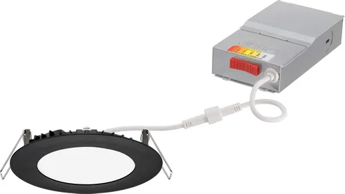 Vista 7 de Juno Luces LED empotrables de 4 pulgadas, luz descendente de oblea redonda 5 en 1, temperatura de color blanco conmutable, 120 voltios, borde plano