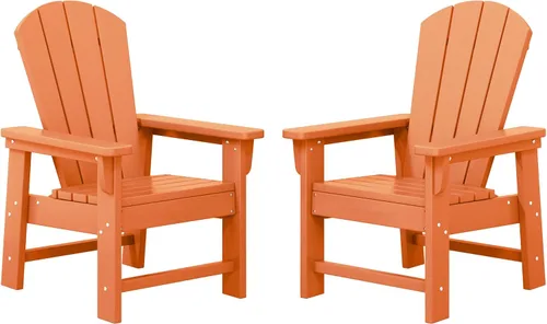 Vista 24 de WestinTrends Malibu Kids - Silla de patio de plástico HDPE Adirondack para exteriores, color negro