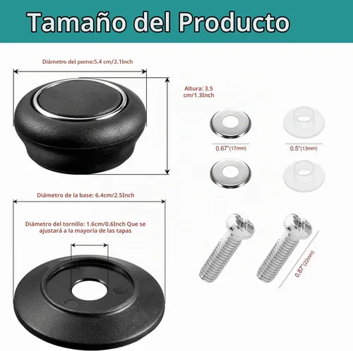 Vista 2 de Pomo universal para tapa de olla de repuesto, mango de sujeción para rival Crockpot, piezas de repuesto, tapa de utensilios de cocina, perilla