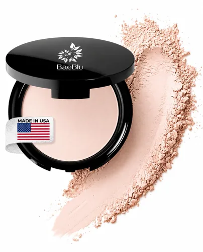 Vista 9 de Polvo fijador orgánico prensado – Polvo translúcido sin talco y no tóxico con acabado mate – Absorbe aceite, minimiza los poros, 16 horas de uso
