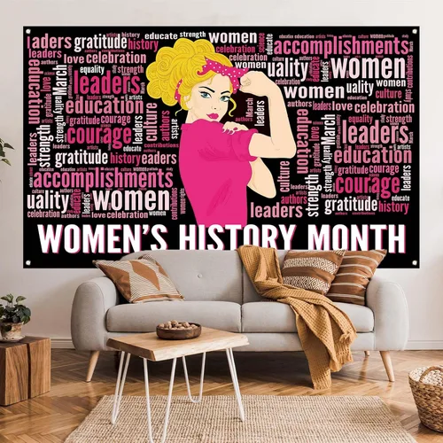 Vista 4 de Decoración del mes de la historia de las mujeres, telón de fondo del mes de la historia de las mujeres, póster decorativo para fiesta, fotografía