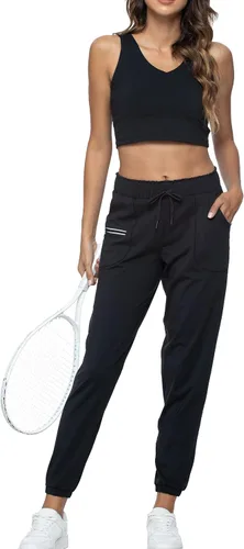 Vista 5 de Kcutteyg Pantalones deportivos para mujer con bolsillos, ligeros, de secado rápido, pantalones deportivos suaves para gimnasio, yoga, correr