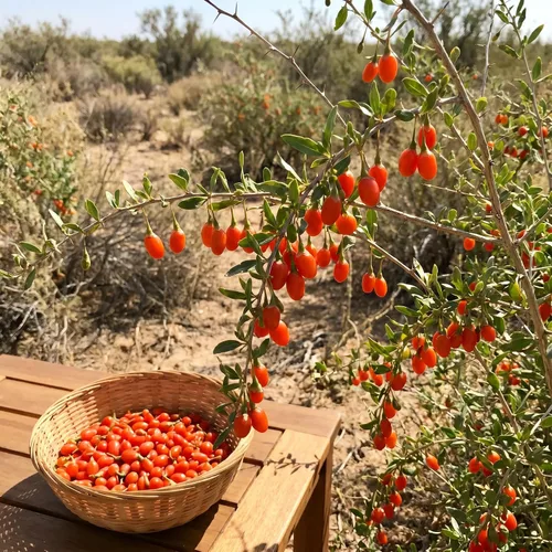 Vista 5 de 2 plantas vivas de Goji, planta de bayas perennes, 6-8 pulgadas de alto