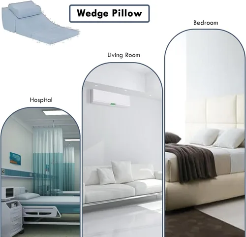 Vista 7 de AMUFJJ Almohada de cuña extra larga de 40 pulgadas, cuñas de almohada plegables para reflujo ácido/apnea del sueño/postcirugía, cuña de cama