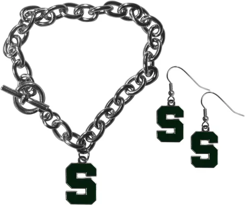 Vista 44 de Siskiyou Sports NCAA unisex-adult Chain Bracelet and Dangle Earring Set