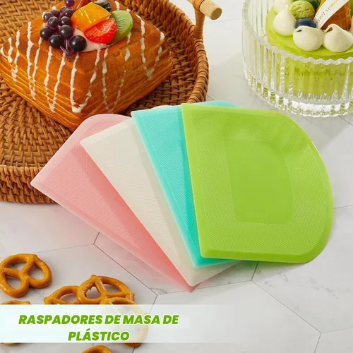 Vista 6 de Thyle - Juego de 20 raspadores de masa de plástico, raspador flexible para hornear pan, pizza, pasteles, herramienta raspadora de masa para cocina