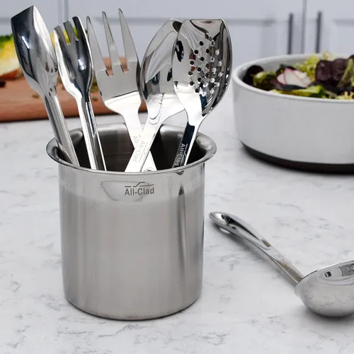 Vista 3 de All-Clad Utensilios de cocina especializados de acero inoxidable, juego de 5 herramientas con cajuela, herramientas de cocina, trucos de cocina