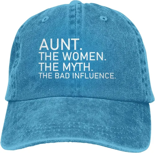 Vista 9 de YVNUM Unisex Baseball Hats Adjustable Aunt The Women The Myth The Bad Influence Washed Denim Classic Dad Hat