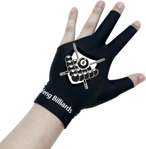 Vista 2 de LeFeng - Guantes de billar profesionales para billar, 3 dedos abiertos, para mano izquierda para hombres y mujeres