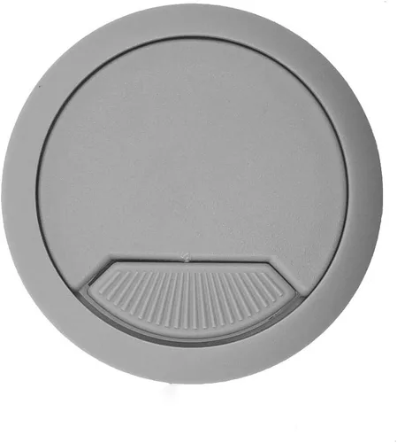 Vista 3 de Modket M4327-51-GRY - Cubierta de agujero organizador de cables de computadora para computadora, 2 pulgadas, ojal de plástico gris para escritorio
