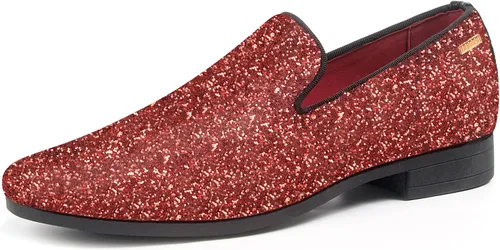 Vista 18 de UUBARIS Mocasines de vestir para hombre de esmoquin, zapatos sin cordones