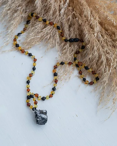 Vista 8 de Karelian Heritage Authentic Baltic Amber Necklace for Women and Men with Tumbled Rich Honey Amber Beads Natural Baltic Amber Jewelry for Adults