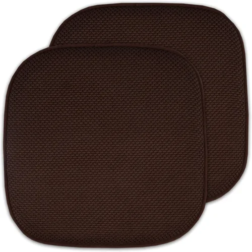 Vista 30 de Sweet Home Collection Cojines de espuma viscoelástica para silla, antideslizantes, diseño de panal de abeja, 16 x 16 pulgadas, paquete de 2