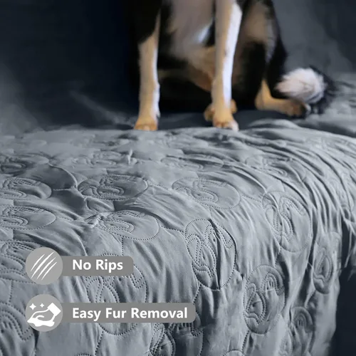 Vista 4 de Kritter Planet Funda antideslizante para sofá para mascotas, funda impermeable para cama de perro, lavable y protector de muebles para perros