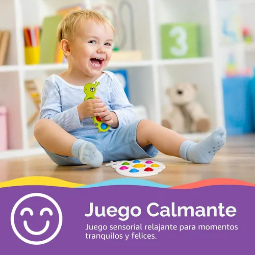 Vista 5 de LiKee Juguetes sensoriales antiestrés para bebés de más de 10 meses, relleno de calcetines de Navidad, tablero de actividades Montessori para niños