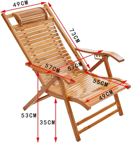 Vista 3 de Silla reclinable plegable, tumbona ajustable de 5 posiciones, silla reclinable de madera para jardín/patio/balcón, (morado)