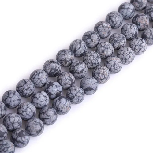 Vista 58 de Cuentas espaciadoras redondas de ágata negra esmerilada mate mate de 0.157 in para fabricación de joyas de 15 pulgadas