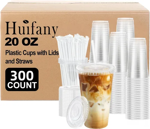 Vista 8 de Paquete de 100 vasos de plástico de 20 onzas, tazas de café helado