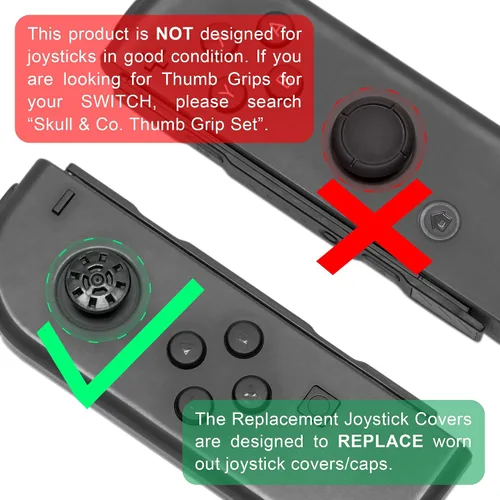 Vista 6 de Skull & Co. Fundas de repuesto para joystick Nintendo Switch y Switch Lite (piezas de reparación)