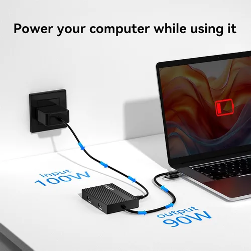 Vista 6 de ACASIS Adaptador DisplayLink USB C a HDMI dual para Mac M1/M2/M3/M4/Windows Negro