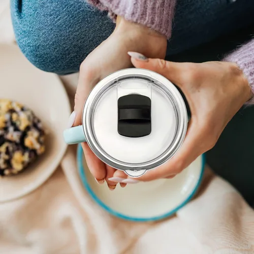 Vista 4 de Bloque deslizante magnético de repuesto compatible con tapas magnéticas de vaso, tapas a prueba de derrames, para vasos, 2 piezas (negro y negro)