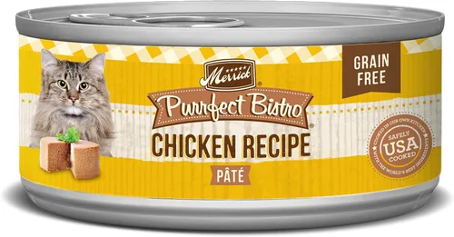 Vista 11 de Merrick Purrfect Bistro - Alimento húmedo para gatos adultos, sabor a paté enlatado suave, sin granos, receta de pollo con alto contenido