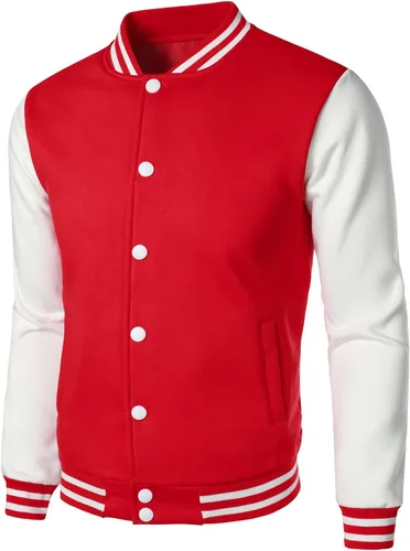 Vista 2 de HOOD CREW Chaquetas universitarias de moda para hombre, abrigo casual de béisbol