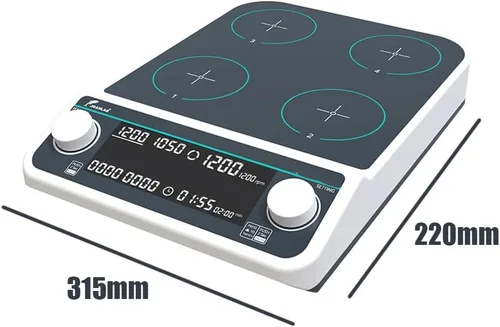 Vista 2 de Magnetic Mixer 50-1500 RPM, AC Synchronous/Asynchronous Control, 4 x 500ml Capacity, Adjustable Time 1 Min - 19 H 59 Min, Brushless Motor for