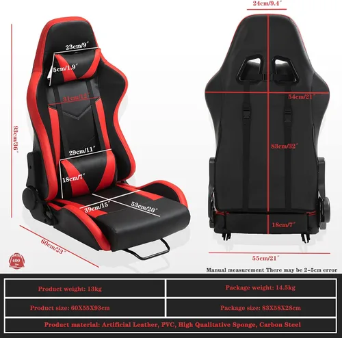 Vista 5 de Asientos de carreras, rieles de doble deslizamiento, asientos universales de carreras con almohadas de cintura para cuello y cintura para simulador