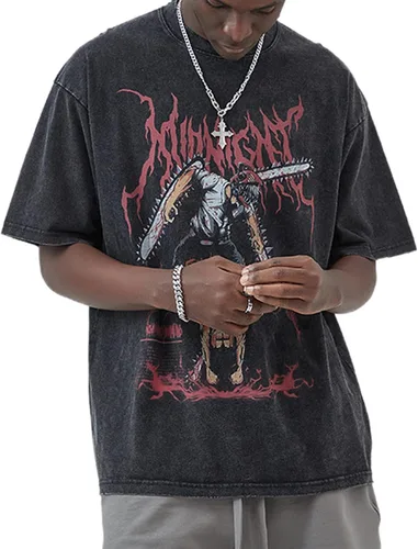 Vista 3 de Y2K - Camisetas vintage para hombres y mujeres, ropa de grunge, camisetas gráficas de gran tamaño, estampado de dibujos animados, camisetas de manga
