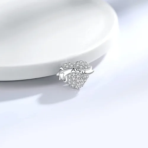 Vista 8 de Abalorios de plata de ley 925 con dije de corazón de amor para pulsera Pandora, apto para el día de la madre, Navidad, regalo de cumpleaños