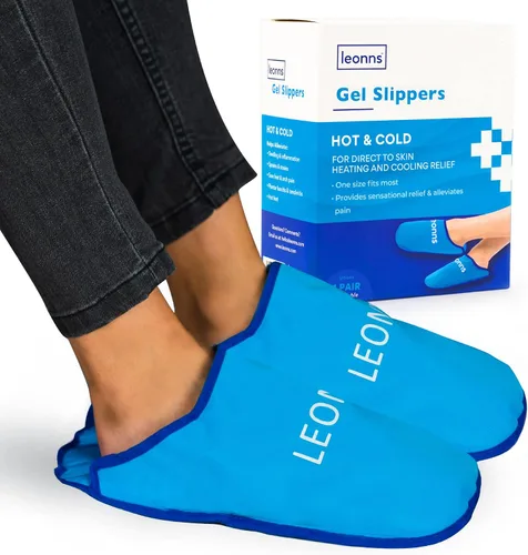 Vista 9 de LEONNS Zapatillas con Compresas de Gel Hielo - Proporciona terapia fría y caliente para el dolor de pies, alivio del dolor por neuropatía