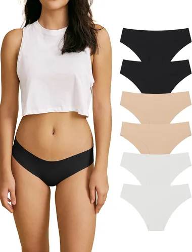 Vista 12 de SHARICCA Bragas de Bikini sin Costuras para Mujer, de Corte Descarado, Invisibles, Transpirables, Suave, Elásticas, Ropa Interior, Paquete Múltiple