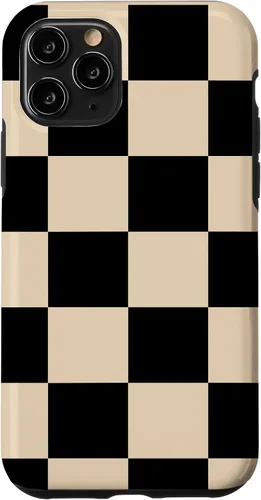 Vista 29 de Black and Beige Classic Checkered Big Checkerboard Pattern Case for iPhone 16
