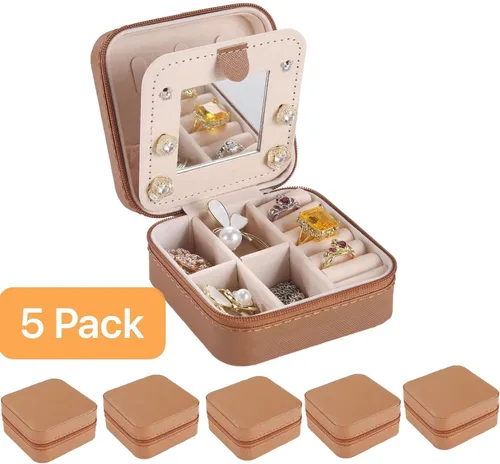 Vista 2 de KElofoN Estuche de viaje para joyas Caja de viaje para joyas Organizador de joyas de viaje Pequeño estuche organizador de joyas para niñas y mujeres