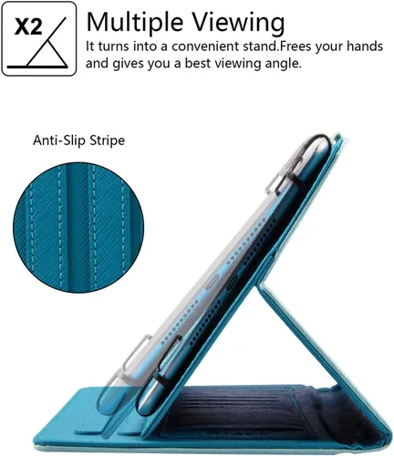 Vista 6 de Dteck Funda universal para tablet de 7.9 a 8.4 pulgadas, funda plegable de piel con tapa para Onn de 8 pulgadas, Samsung Galaxy Tab 8.0 pulgadas 8.4