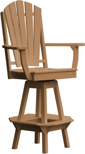 Vista 2 de Poly Lumber Adirondack - Silla giratoria de bar con brazos, color azul Aruba Azul (Aruba Blue)