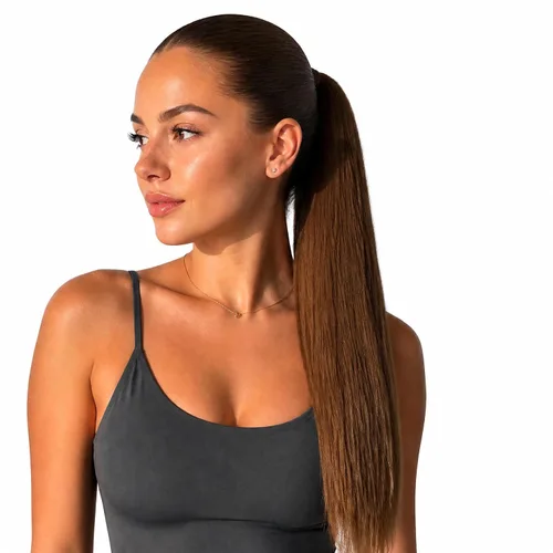 Vista 21 de Colas de caballo con clip para mujer, extensión de cola de caballo rizada de 18 pulgadas, 20 pulgadas, extensiones de cabello ondulado, color rubio