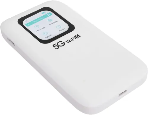 Vista 5 de Hotspot móvil WiFi 5G, enrutador portátil Wi Fi 6 para viajes soporta hasta 16 dispositivos, pantalla táctil de 2.01 pulgadas, con ranura