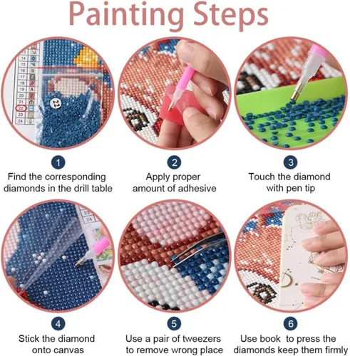 Vista 5 de LIANPO Pintura de diamantes, lindo ajolote DIY 5D, kit de taladro completo para niños, pintura de salamandra mexicana de Diamonds para adultos