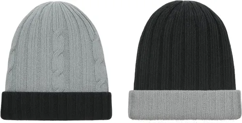 Vista 8 de TINKUY Alpaca Wool Men's & Women's Reversible - Cuffed Slouchy, Beanie Hat, Unisex, One Size beige/camel